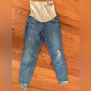 Maternity distressed skinny jeans